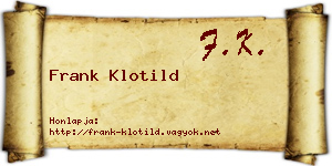 Frank Klotild névjegykártya